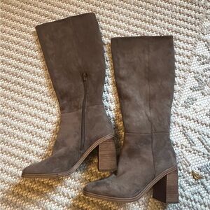 Dolce Vita Taupe Suede Heeled Boots